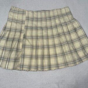 Plaid Yellow and Black Mini Skirt